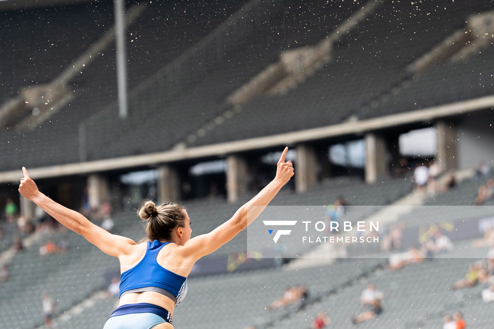 Maria Purtsa (LAC Erdgas Chemnitz) im Dreisprung waehrend der deutschen Leichtathletik-Meisterschaften im Olympiastadion am 25.06.2022 in Berlin